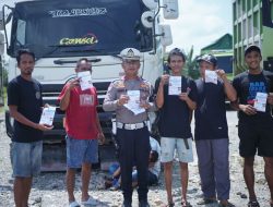 Jelang Hari Raya Idul Fitri, Polres Lampung Tengah Bersama Dishub Imbau Kendaraan Sumbu Tiga Patuhi Jam Operasional