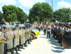 Polres Lampung Tengah Gelar Simulasi Sispam Kota, Kapolres Pimpin Langsung Kegiatan