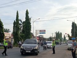 Menjaga Keselamatan Warga Sejak Matahari Terbit, Satlantas Polres Lampung Tengah Siaga di Jalanan