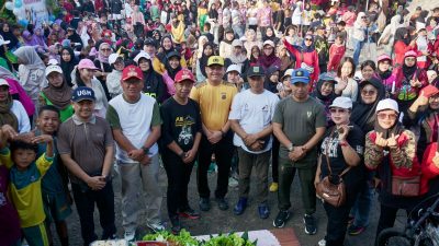 Tumpah Ruah! Ribuan Warga Padati Polsek Seputih Banyak di Jalan Sehat Hari Bhayangkara ke-80 