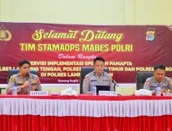 Kapolres Lampung Tengah Sambut Tim Stamaops Polri dalam Supervisi Implementasi SPKT dan Pama