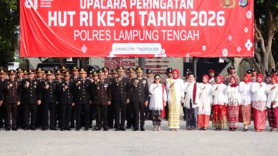 Kapolres Lampung Tengah Pimpin Upacara HUT ke-81 Kemerdekaan RI, Kobarkan Semangat Pengabdian