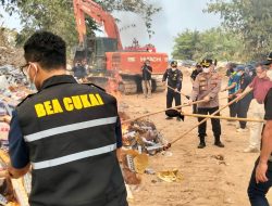Polres Lampung Tengah Kawal Pemusnahan Rokok Ilegal, Perkuat Sinergi Penegakan Hukum